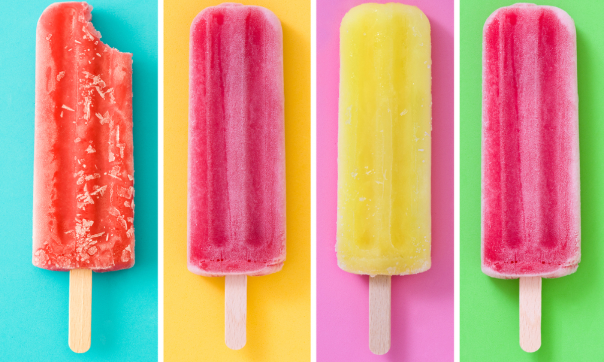 Four popsicles in a line